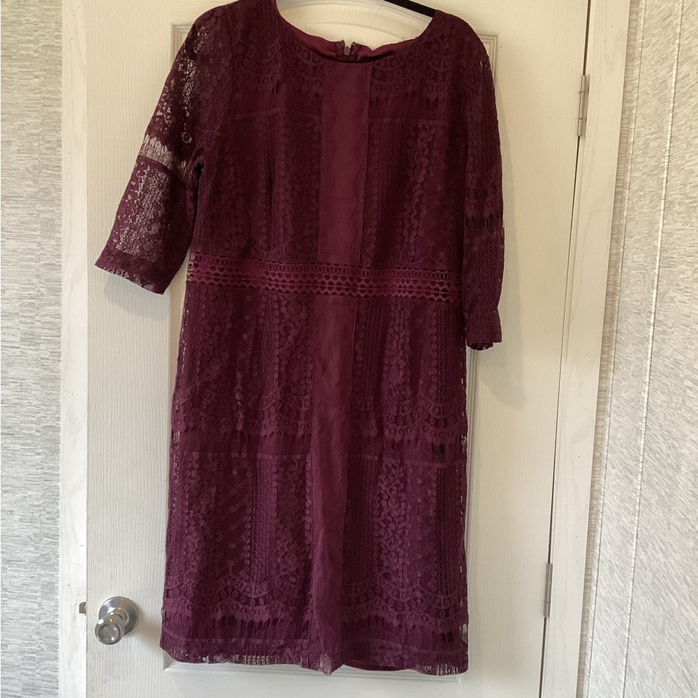 Preston & York Lace Long Sleeve Dress size 16 EUC